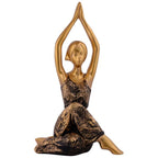 Suitable for home decor Yoga Posture Lady Statue Idol for Home Yoga Statue three pair admirable piece of gift (golden)