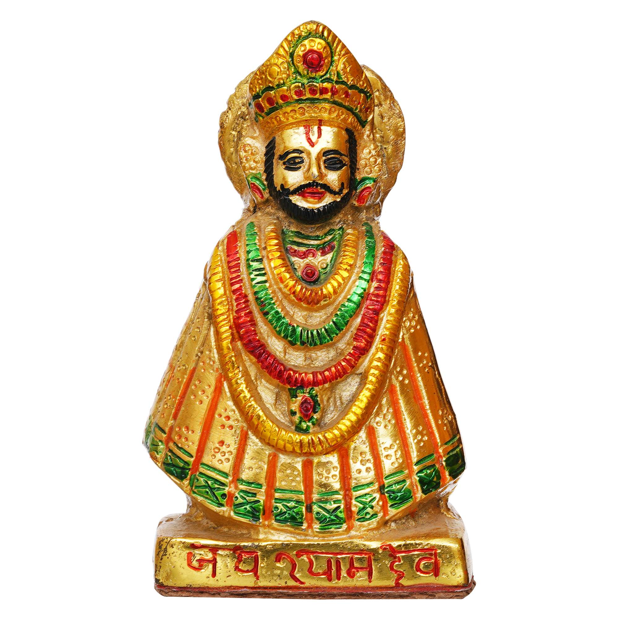 Shree Khatu Shyam Ji Murti Baba Khatu Maharaj Idol Statue Sculpture Pooja Idols – Home D?cor Brass Lord Best Item for Puja and Home, Temple & Office Multicolor