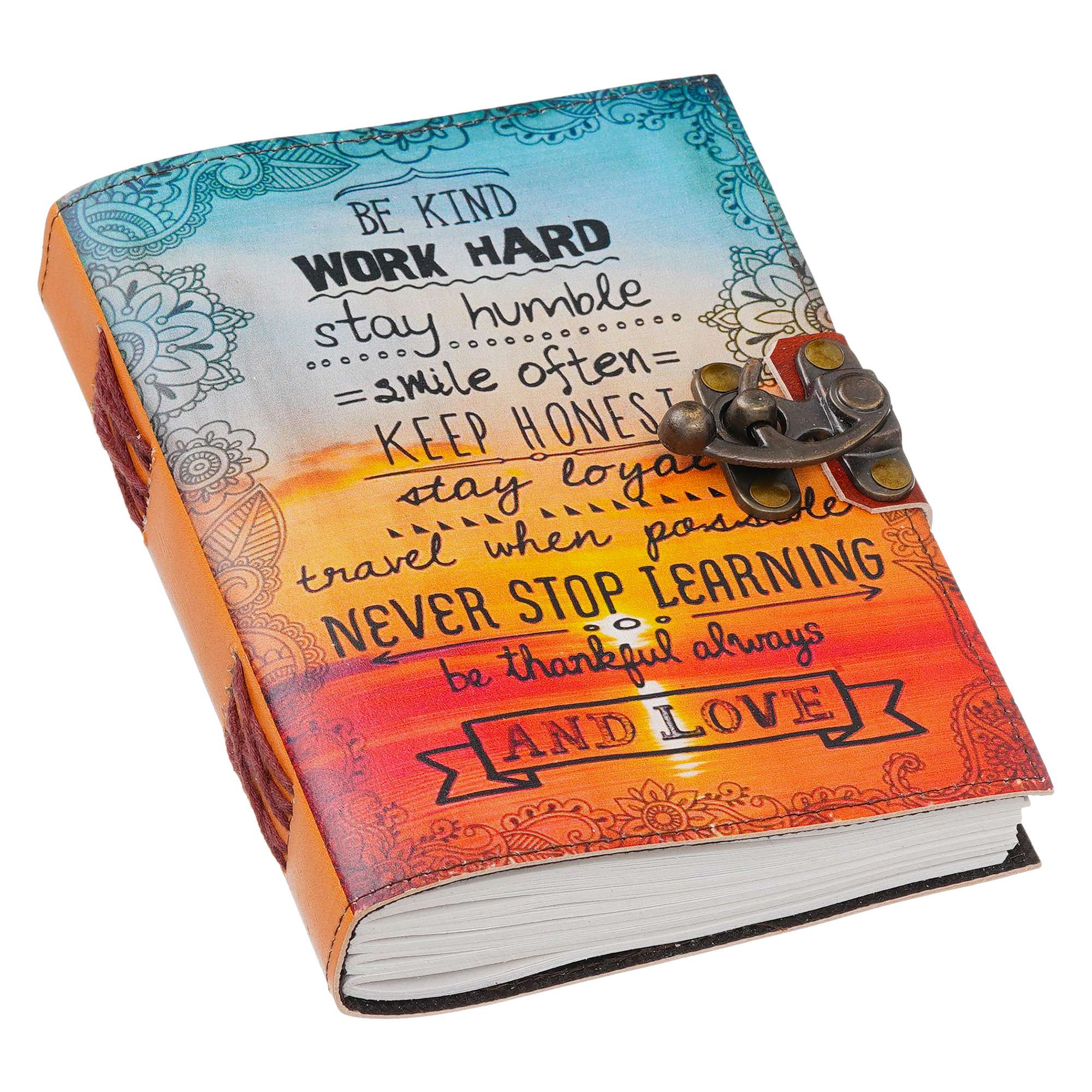Sunset Goals Leather Diary