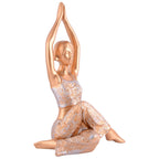 Suitable for home decor Yoga Posture Lady Statue Idol for Home Yoga Statue admirable piece of gift (golden)