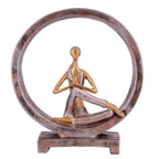 Suitable for home decor Yoga Posture Lady Statue Idol for Home Yoga Statue admirable piece of gift (golden)