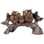 Owl Family Sitting on Tree Decorative Bird Showpieces Statue for Home Decor Living Room Bedroom Wall Shelf Table Top Garden Decoration Items -4