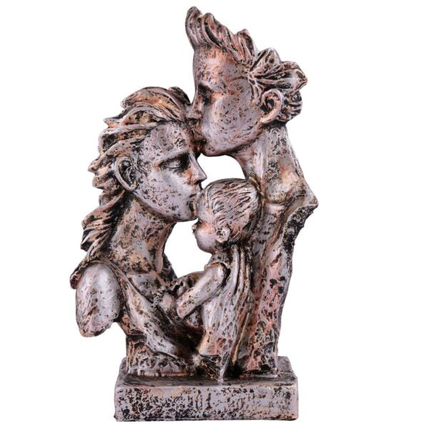 MOTHER and Father with Child Love white Statue showpiece for Home Decor and Gifting