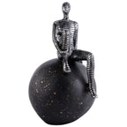 Men Sitting on Ball Showpiece for Home Decor Showpiece, Atlas Sculpture for Office Table Décor multicolour