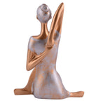 Suitable for home decor Yoga Posture Lady Statue Idol for Home Yoga Statue admirable piece of gift (Golden)