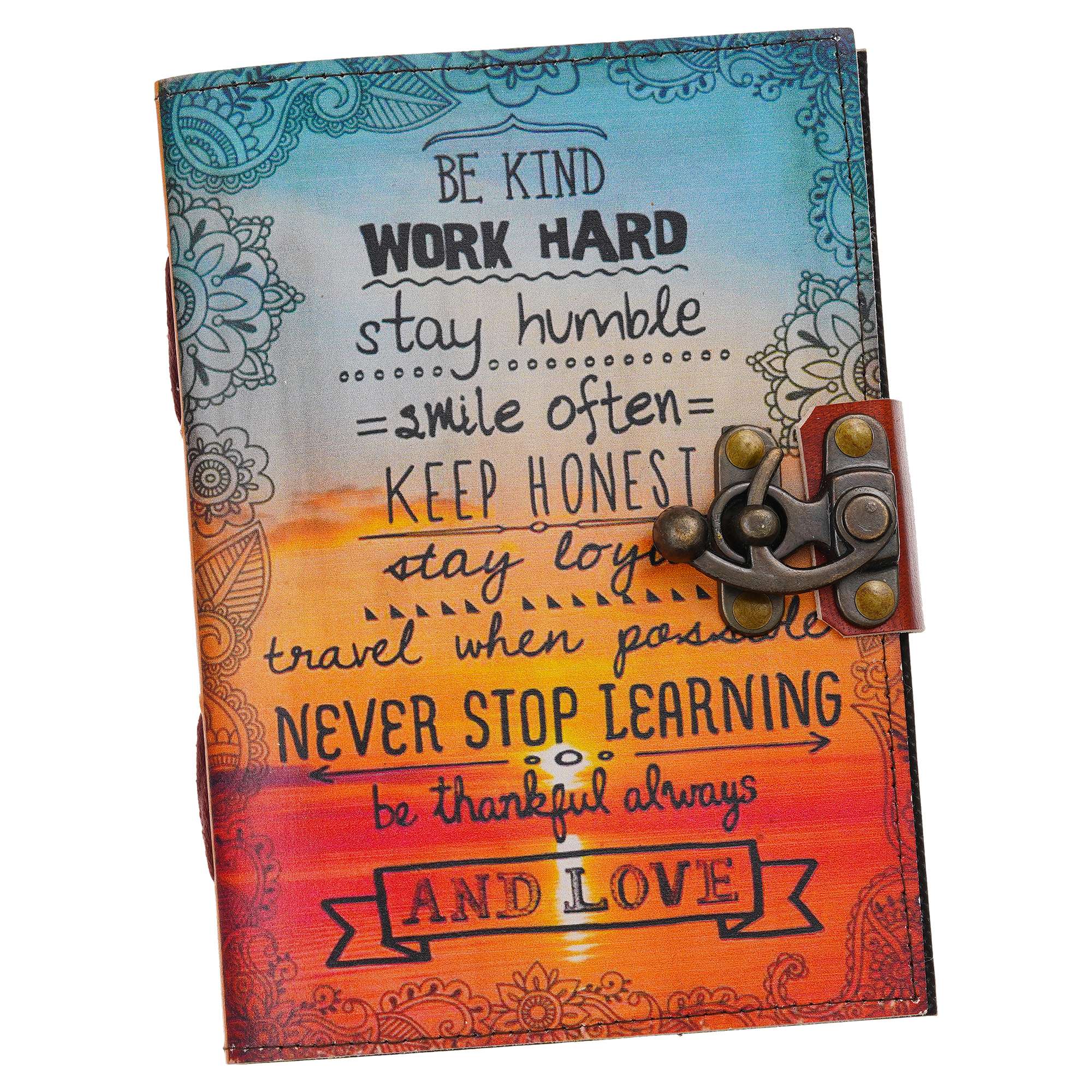 Sunset Goals Leather Diary