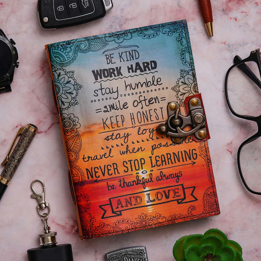 Sunset Goals Leather Diary