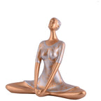Suitable for home decor Yoga Posture Lady Statue Idol for Home Yoga Statue admirable piece of gift (Golden)