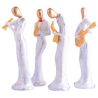 Modern metal musician golden white statue Resin figurine Contemporary art Music decor Metal sculpture, Modern home decor, Musician gift