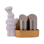 Resin Chef Figures Decorative Ornaments,Kitchen Decor,Cook Café Bar Statue, French Chef Figurines with Tray Message Board