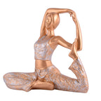 Suitable for home decor Yoga Posture Lady Statue Idol for Home Yoga Statue admirable piece of gift (golden)