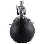 Men Sitting on Ball Showpiece for Home Decor Showpiece, Atlas Sculpture for Office Table Décor multicolour