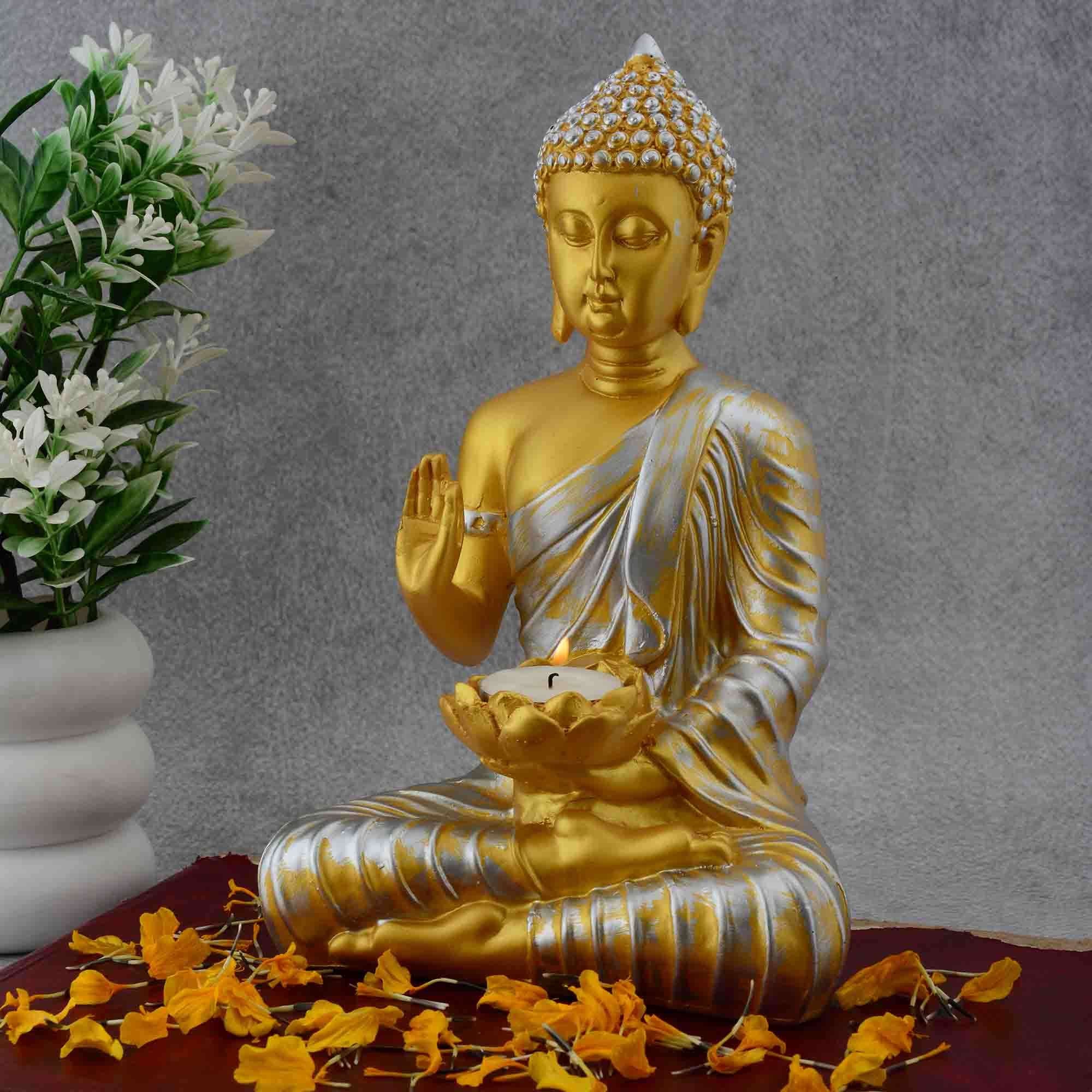 Buddha Idol Statue Showpiece Gift Gifting Item Polystone Home Decor Decoration (Copy)