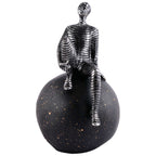 Men Sitting on Ball Showpiece for Home Decor Showpiece, Atlas Sculpture for Office Table Décor multicolour