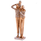 MOTHER and Father with Child faimily Love golden Statue showpiece for Home Decor and Gifting