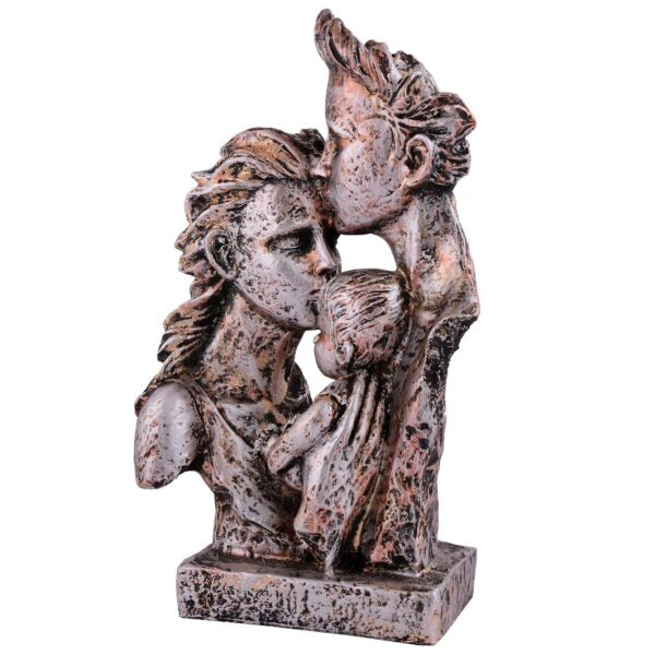 MOTHER and Father with Child Love white Statue showpiece for Home Decor and Gifting