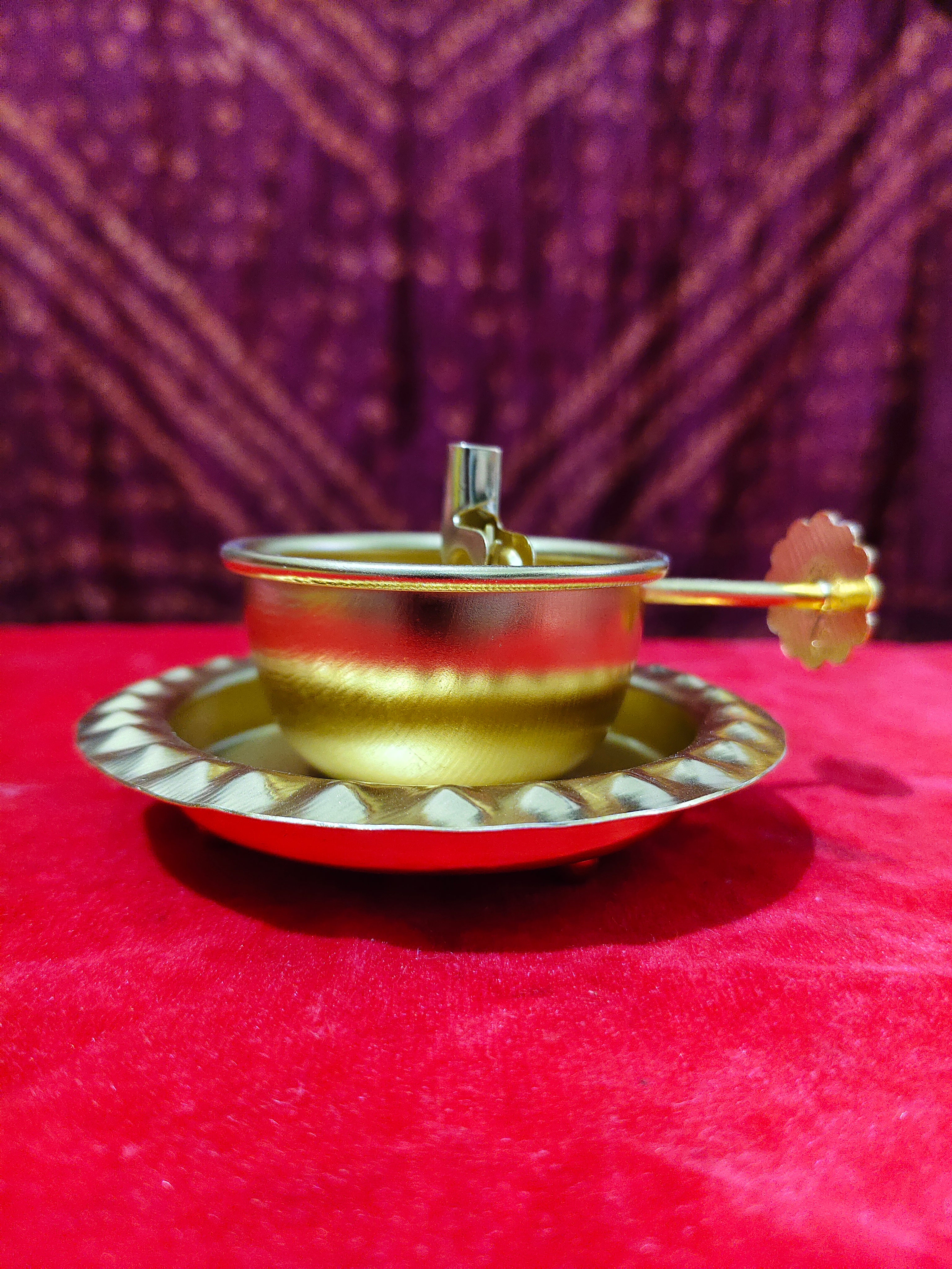 Akhand Deep Oil Lamp with Glass Chimney for Diwali