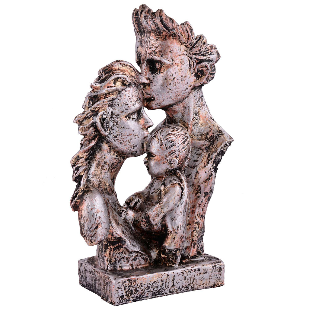 MOTHER and Father with Child Love white Statue showpiece for Home Decor and Gifting