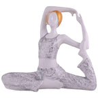 Suitable for home decor Yoga Posture Lady Statue Idol for Home Yoga Statue admirable piece of gift (silver)
